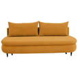 SCHLAFSOFA Webstoff, Plüsch Orange  - Schwarz/Orange, Design, Textil (213/89/105cm) - Novel