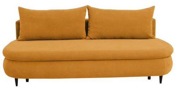 SCHLAFSOFA Webstoff, Plüsch Orange - Schwarz/Orange, Design, Textil (213/89/105cm) - Novel