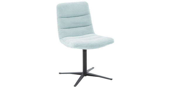 STUHL - Schwarz/Hellblau, Design, Textil/Metall (52/88/66cm) - Dieter Knoll