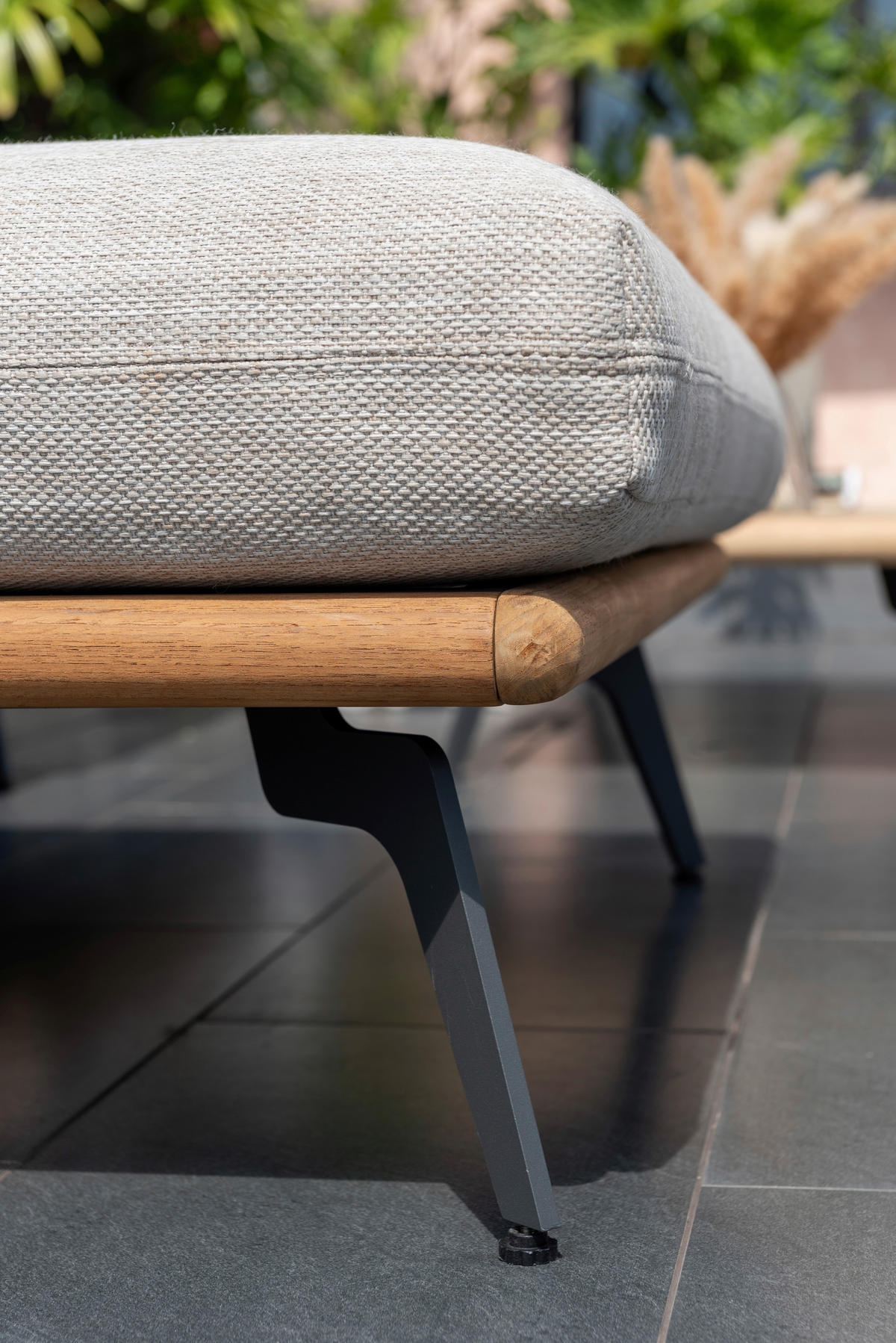 LOUNGEGARNITUR 150/280 cm Aluminium, Stahl  - Greige/Dunkelgrau, Design, Textil/Metall (150/280cm) - Amatio