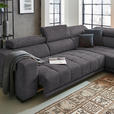 ECKSOFA in Mikrofaser Grau  - Schwarz/Grau, Design, Textil/Metall (301/207cm) - Xora