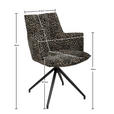 ARMLEHNSTUHL  Stoffauswahl, Sitzfläche 360° drehbar, automatische Rückholfunktion Jacquard  - Hellbraun/Schwarz, Design, Textil/Metall (59/89.5/63cm) - Novel