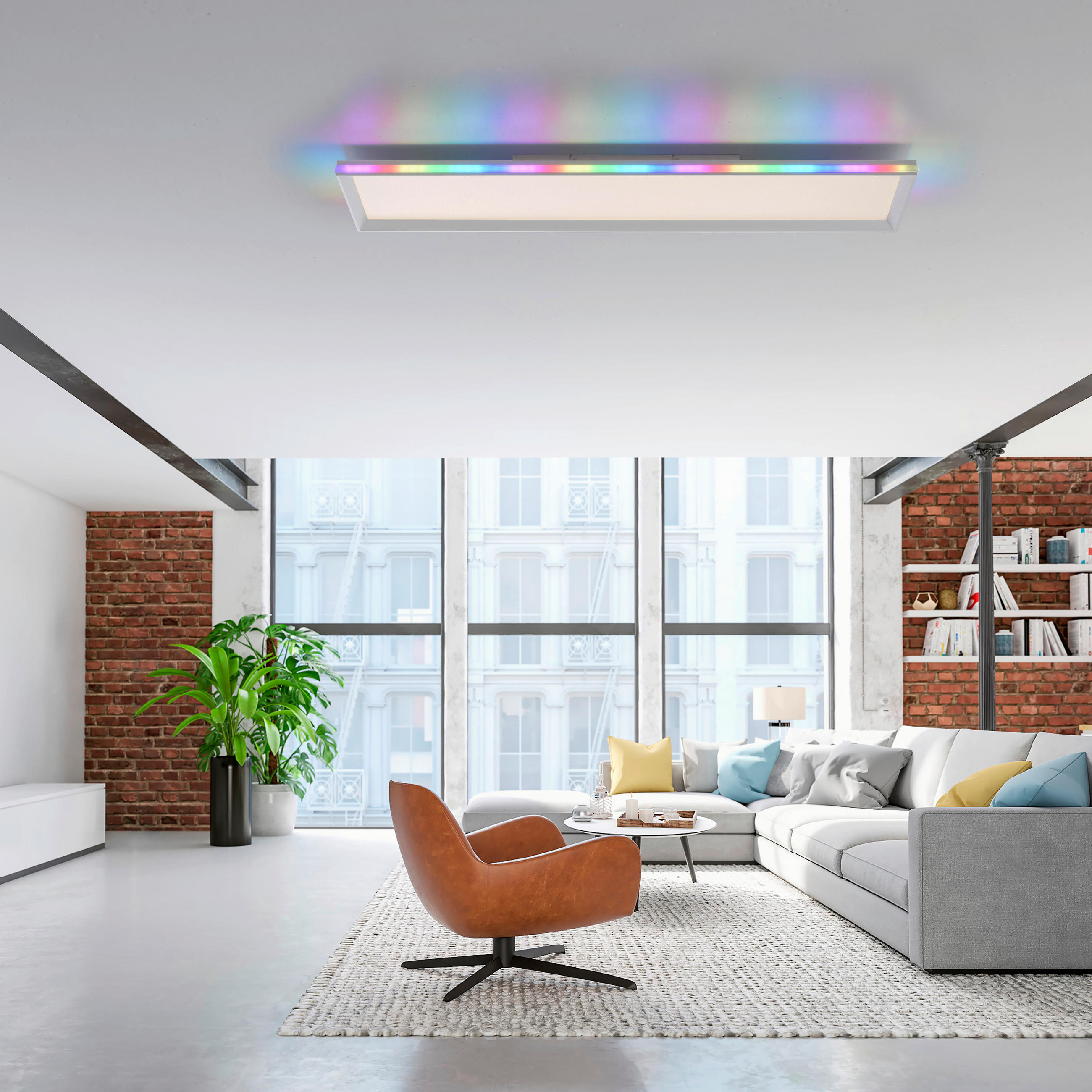 LED-DECKENLEUCHTE 100/25/6 cm   - Weiß, Design, Kunststoff/Metall (100/25/6cm)