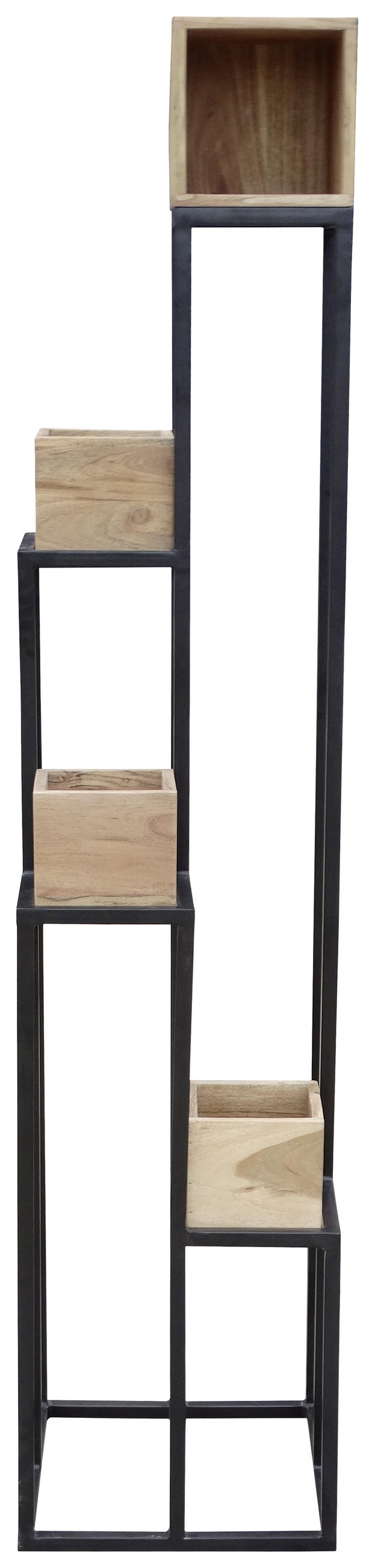 STOJAN NA KVĚTINY, akácie, černá, barvy akácie - černá/barvy akácie, Trend, kov/dřevo (40/184/40cm) - Ambia Home