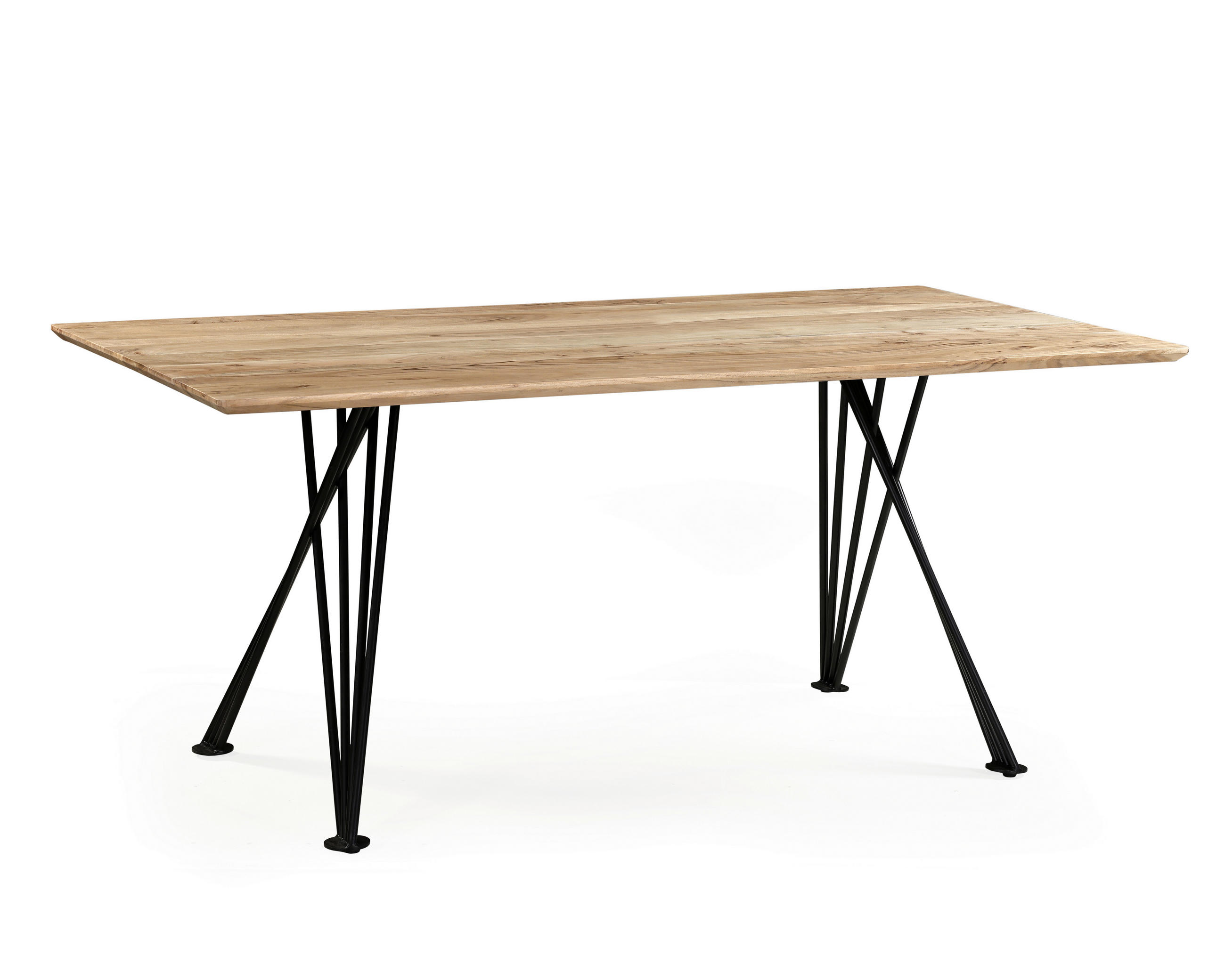 ESSTISCH Schwarz, Akaziefarben rechteckig   - Schwarz/Akaziefarben, Design, Holz/Metall (175/90/76cm) - Landscape