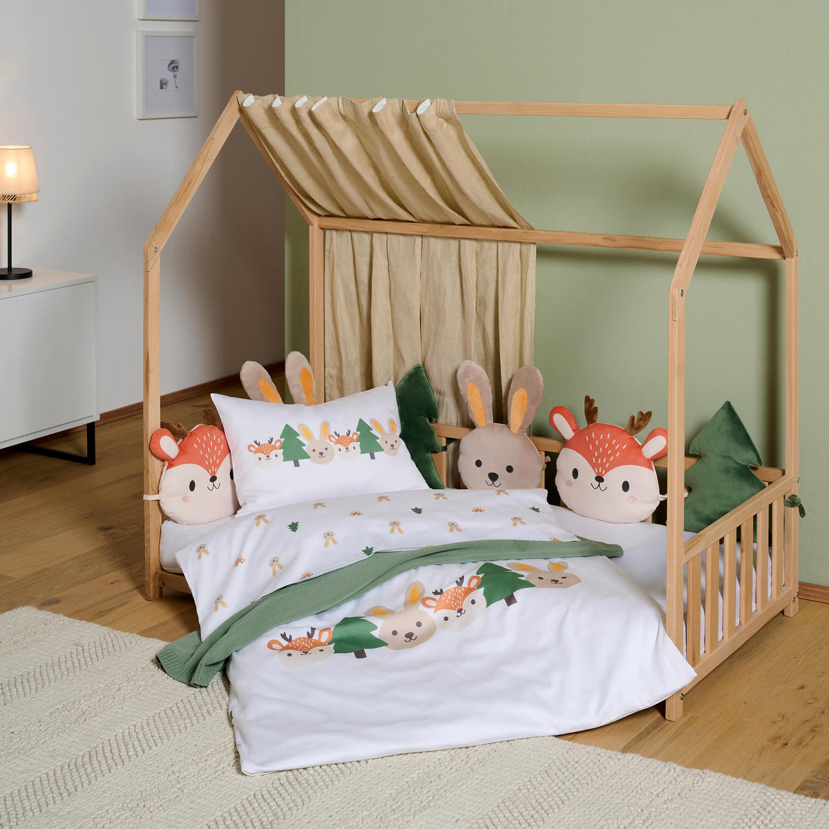 BABYBETTWÄSCHESET 100/135 cm  - Weiss/Beige, Basics, Textil (100/135cm) - Patinio