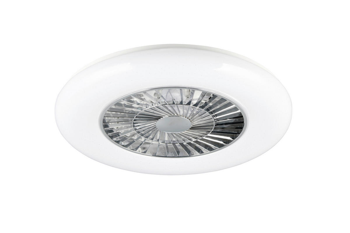 DECKENVENTILATOR VISBY 58/19 cm   - Chromfarben/Weiß, KONVENTIONELL, Kunststoff (58/19cm)