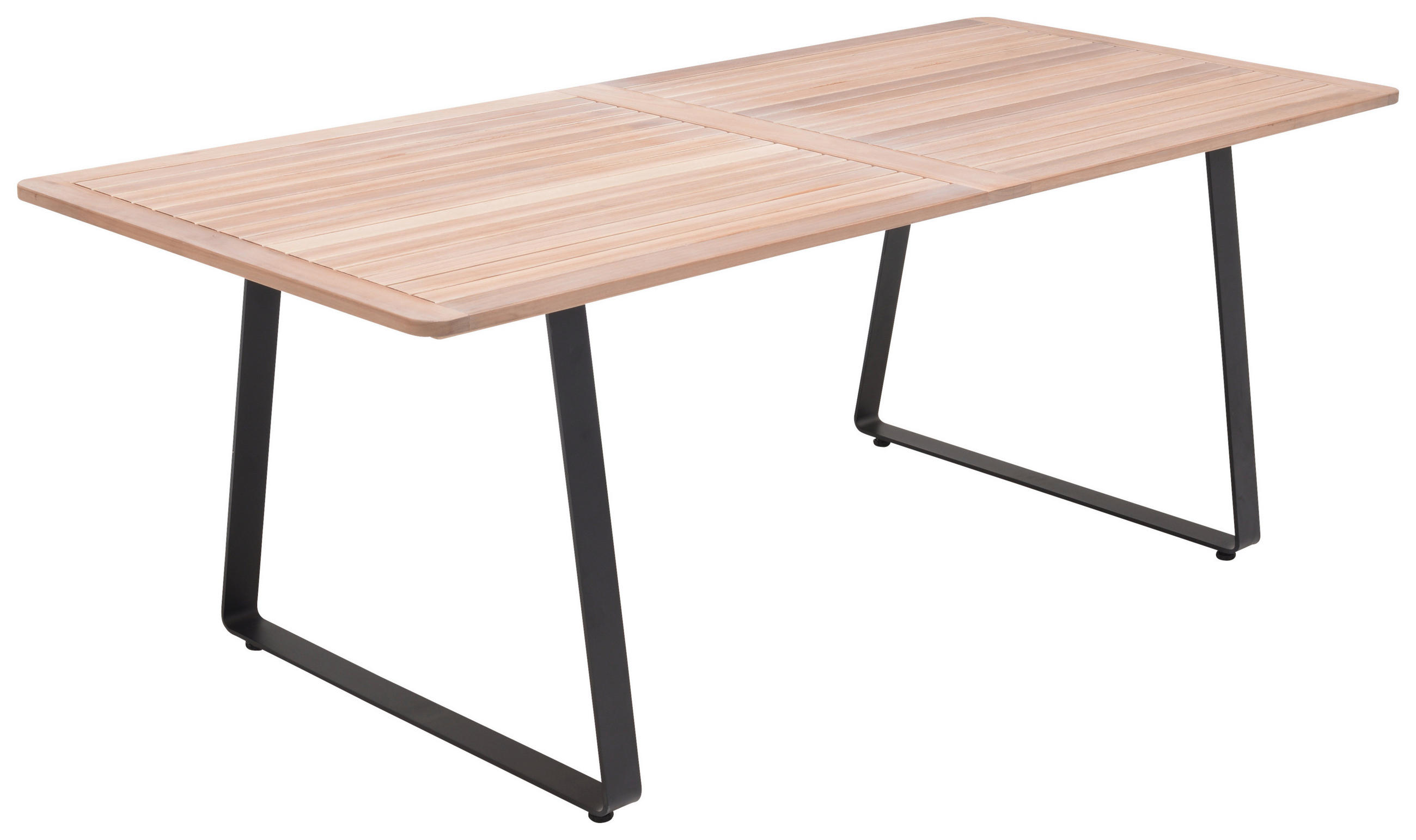 GARTENTISCH 208/89/74 cm Metall rechteckig  - Schwarz/Teakfarben, Design, Holz/Metall (208/89/74cm) - Ambia Garden
