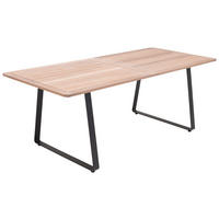 GARTENTISCH 208/89/74 cm Metall rechteckig  - Schwarz/Teakfarben, Design, Holz/Metall (208/89/74cm) - Ambia Garden