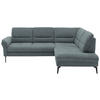 ECKSOFA in Webstoff Blaugrau  - Blaugrau/Schwarz, Design, Textil/Metall (256/206cm) - Beldomo System