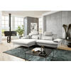 ECKSOFA in Webstoff Creme, Naturfarben  184/284 cm  - Creme/Schwarz, Design, Textil/Metall (184/284cm) - Dieter Knoll