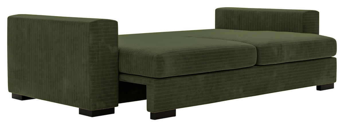 SCHLAFSOFA in Flachgewebe Olivgrün  - Schwarz/Olivgrün, Konventionell, Kunststoff/Textil (236/78/114cm) - Carryhome