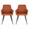 ARMLEHNSTUHL-SET 2 Stück  in Lederlook  - Cognac/Schwarz, MODERN, Textil/Metall (57/87/65cm) - MID.YOU
