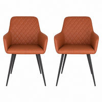 ARMLEHNSTUHL-SET 2 Stück  in Lederlook  - Cognac/Schwarz, MODERN, Textil/Metall (57/87/65cm) - MID.YOU