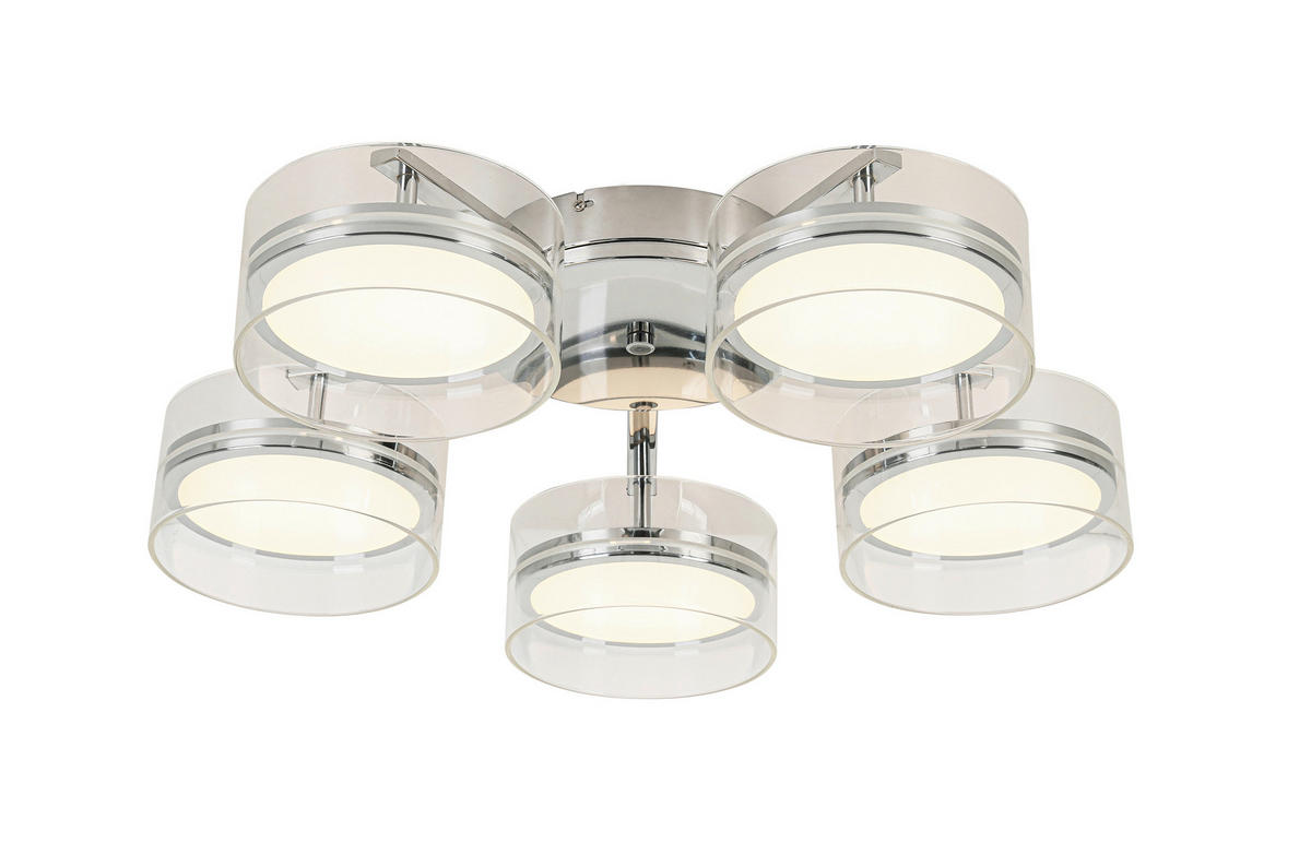 LED MENNYEZETI LÁMPA - krómszínű, Design, műanyag/Üveg (62/17,5cm) - Ambiente