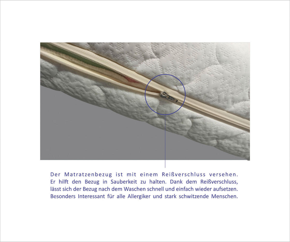 TASCHENFEDERKERNMATRATZE 120/200 cm Höhe ca. 25 cm  - Basics, Textil (120/200cm) - Boxxx