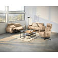 2,5-SITZER in Leder Beige  - Beige/Schwarz, Design, Leder/Metall (200/102/92cm) - Johann Jakob