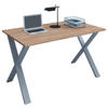 SCHREIBTISCH 140/80/76 cm  in Silberfarben, Sonoma Eiche  - Silberfarben/Sonoma Eiche, MODERN, Holzwerkstoff/Metall (140/80/76cm) - MID.YOU