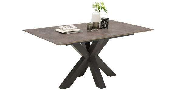 ESSTISCH in Holzwerkstoff 160-210/90/78 cm - Schwarz/Grau, KONVENTIONELL, Holzwerkstoff (160-210/90/78cm) - Hom`in