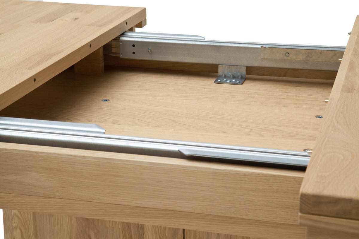 ESSTISCH Balkeneiche massiv rechteckig Grau, Eiche Bianco  - Eiche Bianco/Grau, Design, Holz/Holzwerkstoff (180-230/100/77cm) - Livetastic