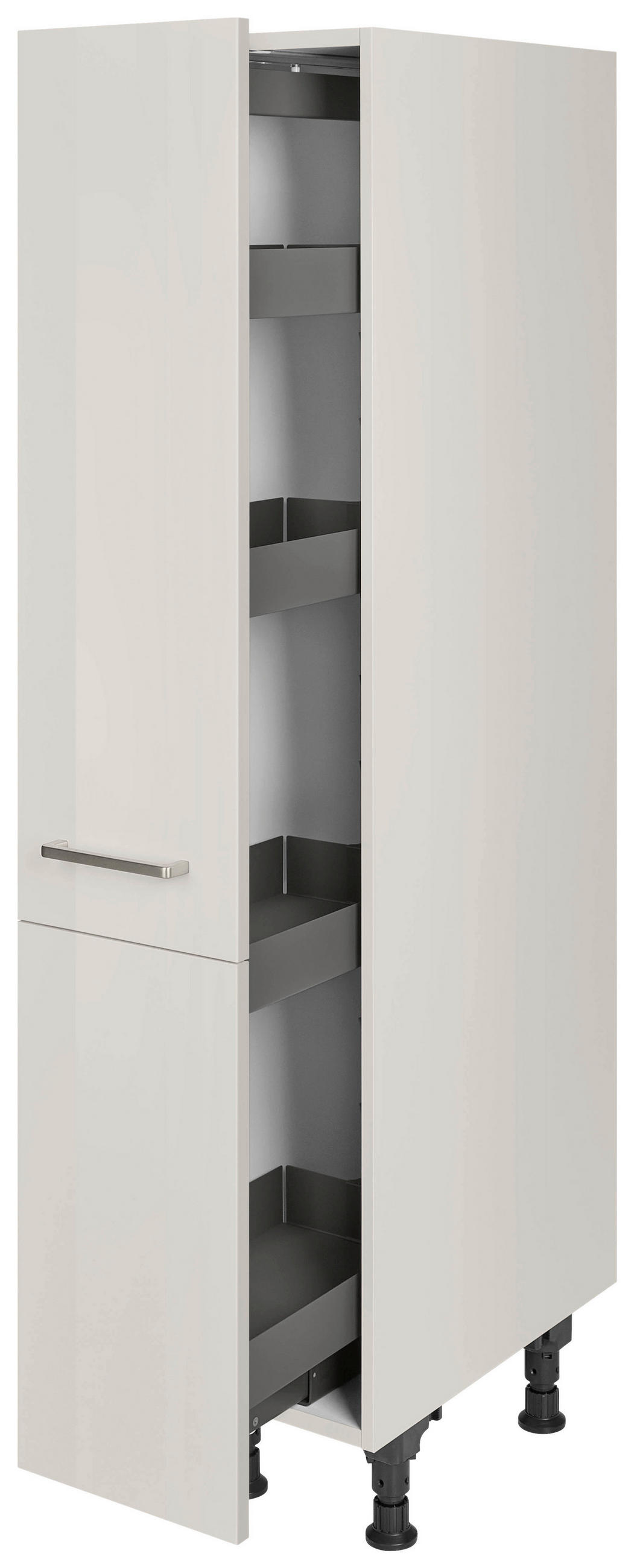 APOTHEKERSCHRANK 30/168/58 cm  in Hellgrau  - Edelstahlfarben/Hellgrau, MODERN, Holzwerkstoff/Metall (30/168/58cm) - Nobilia