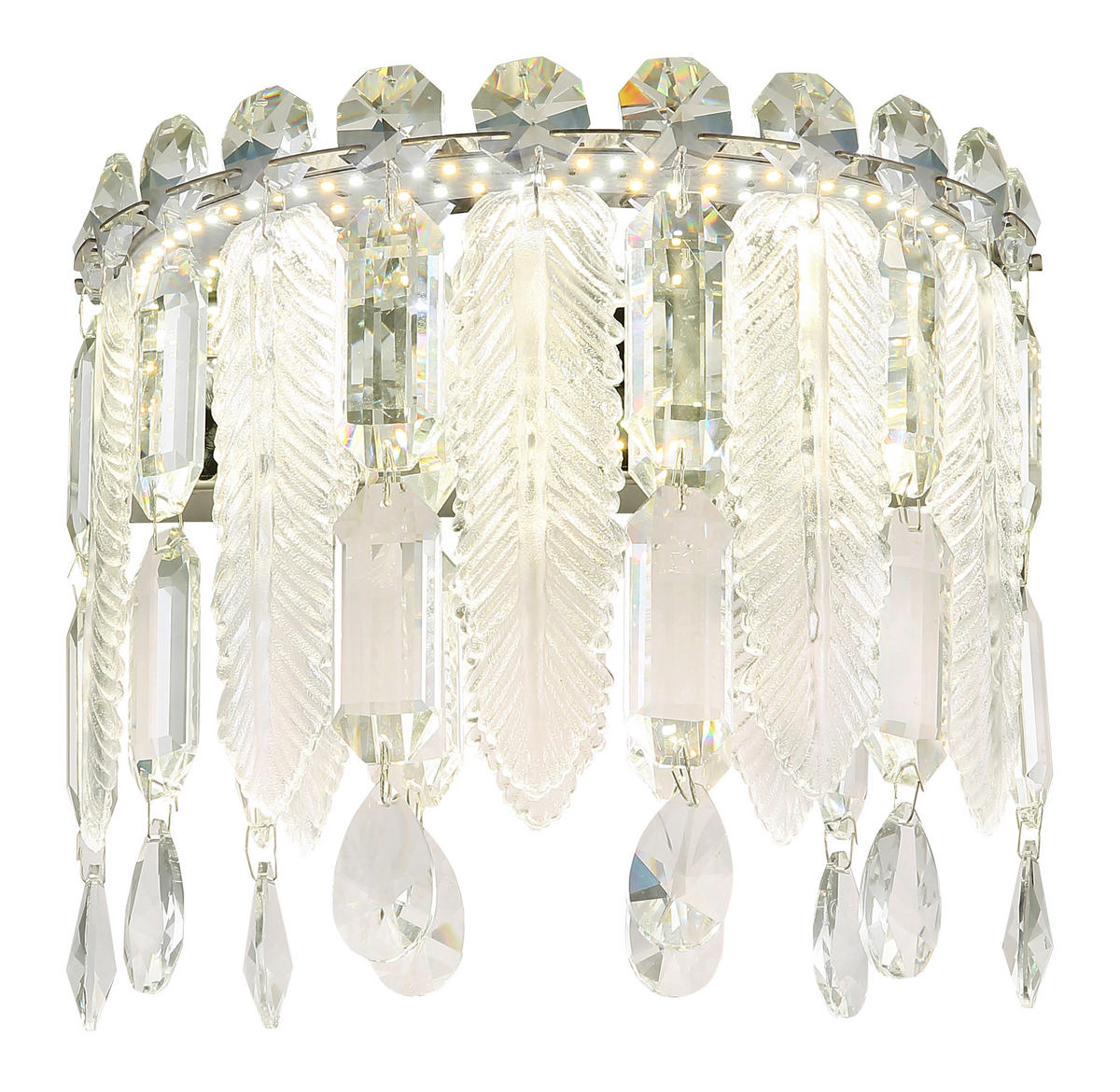 LED VÄGGLAMPA 28/17/24,5 cm   - klar/kromfärg, Klassisk, metall/glas (28/17/24,5cm) - Globo