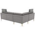 ECKSOFA  in Flachgewebe Hellgrau  189/236 cm  - Eichefarben/Hellgrau, Design, Holz/Textil (189/236cm) - Valnatura