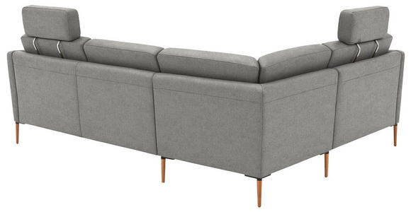 ECKSOFA  in Flachgewebe Hellgrau  189/236 cm  - Eichefarben/Hellgrau, Design, Holz/Textil (189/236cm) - Valnatura
