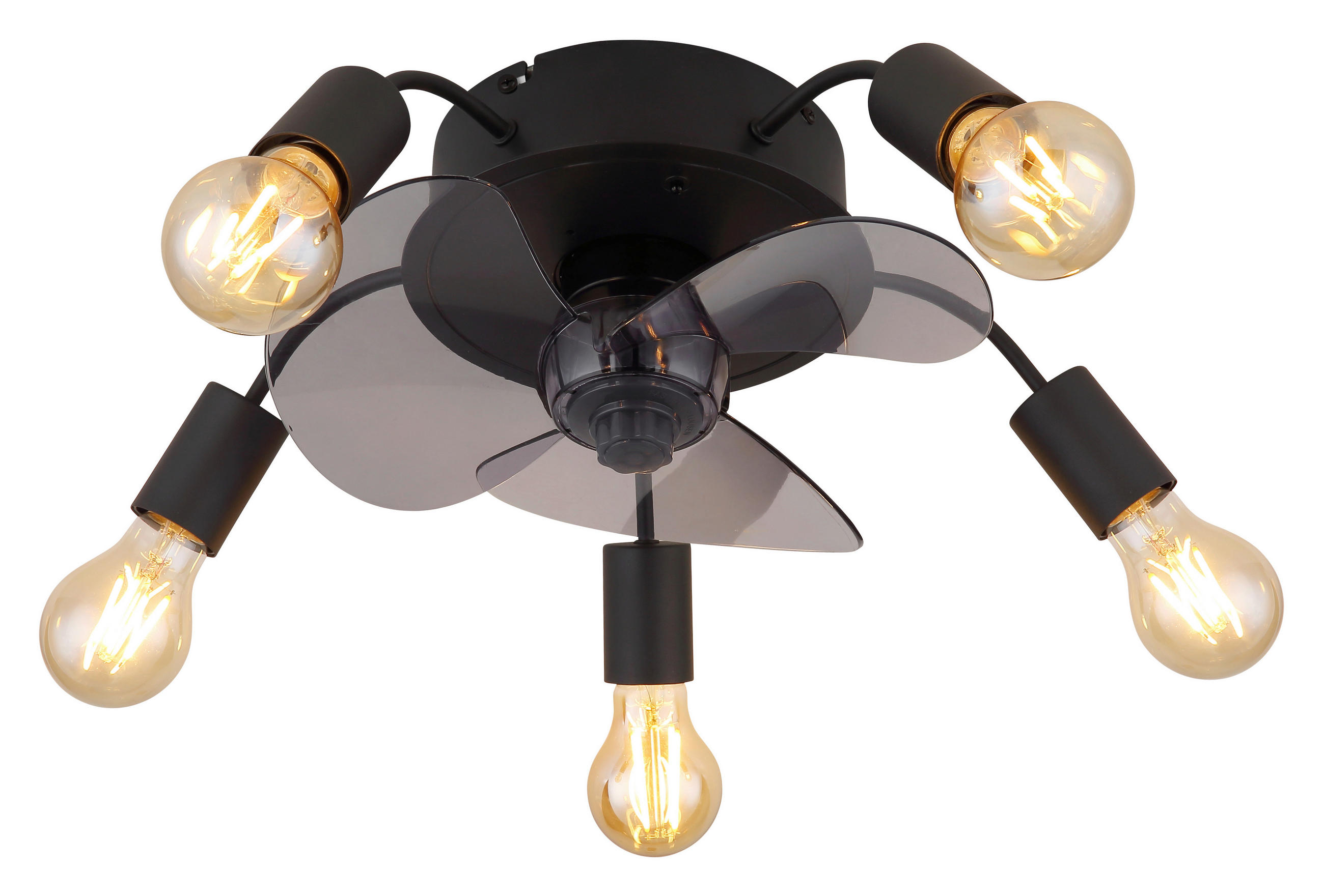 STROPNI VENTILATOR  ALISHA //// - črna/svetlo siva, Basics, kovina/umetna masa (42/15cm) - Globo