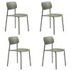 STUHL-SET 4 Stück  in matt  - Olivgrün, MODERN, Kunststoff/Metall (43,5/79/61cm) - Livetastic