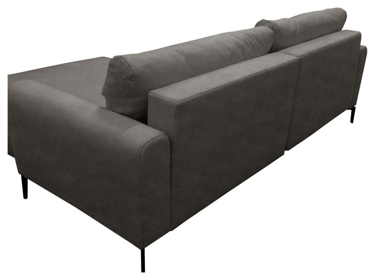 ECKSOFA Braun Flachgewebe  - Schwarz/Braun, Design, Textil/Metall (240/163cm) - MID.YOU
