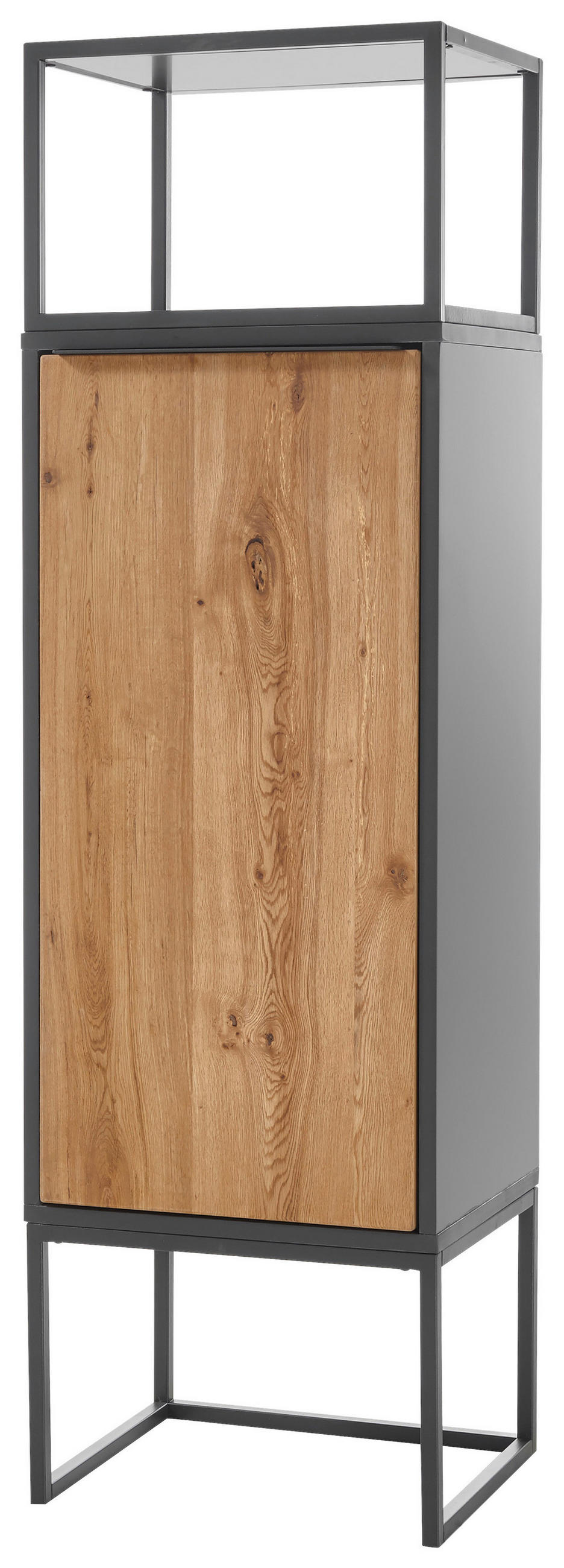 Regal Mit Drehtür Asmara B: 50 Cm Anthrazit/eiche Dekor