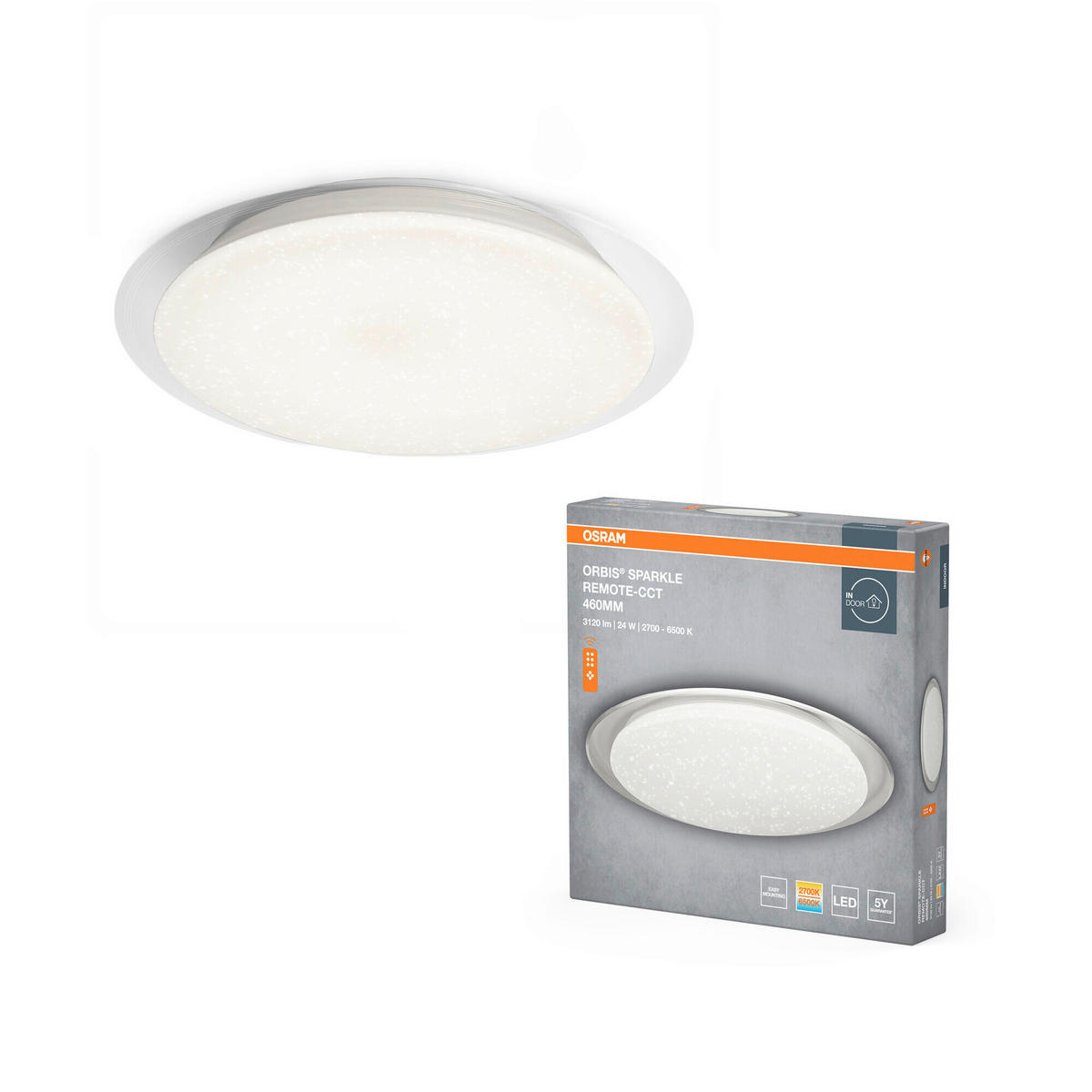 LED-DECKENLEUCHTE 50/9,1 cm   - Weiß, Basics, Kunststoff/Metall (50/9,1cm) - Osram