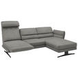 ECKSOFA  in Flachgewebe Hellgrau  279-327/176-217 cm  - Hellgrau/Schwarz, Design, Textil/Metall (279-327/176-217cm) - Dieter Knoll