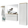 GARDEROBE 5-teilig  in 255/195/31 cm  - Weiß, Design, Glas/Holz (255/195/31cm)