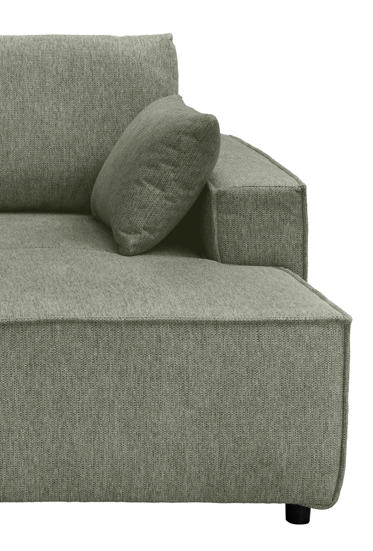 BIGSOFA in Chenille Dunkelgrün  - Dunkelgrün/Schwarz, Modern, Kunststoff/Textil (188/86/154cm) - Livetastic