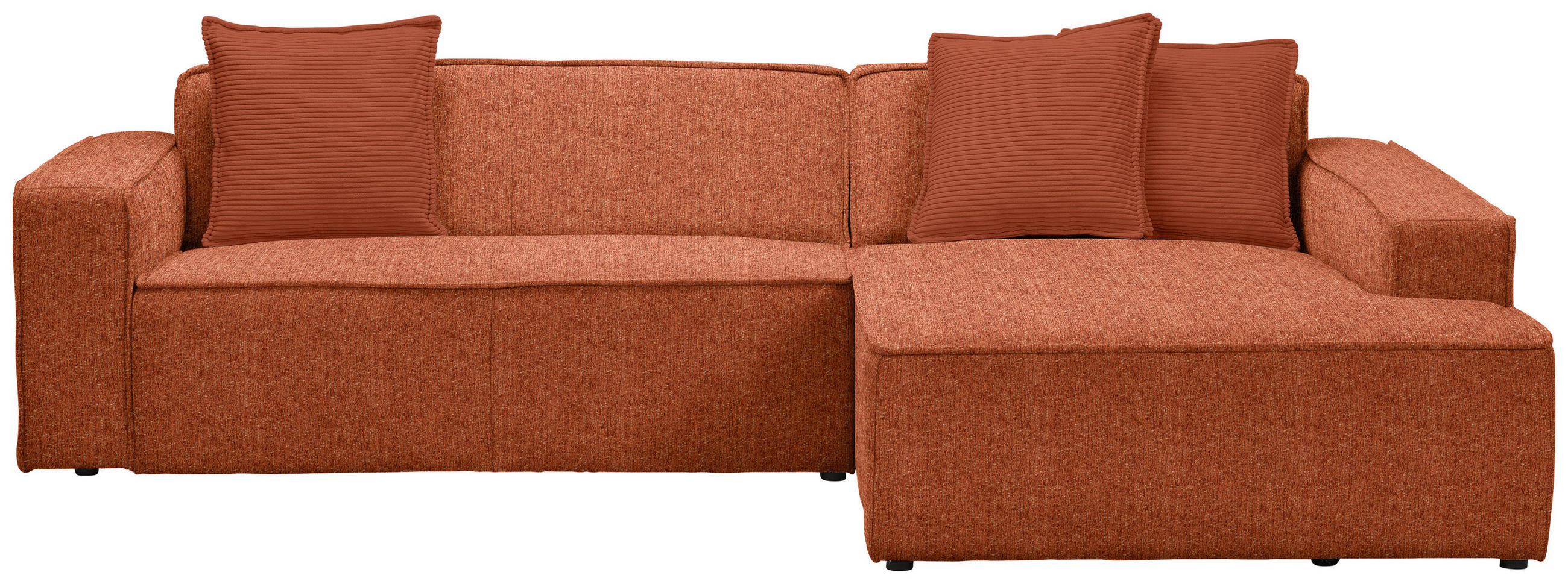 ECKSOFA in Chenille Rostfarben  280/188 cm  - Rostfarben/Schwarz, KONVENTIONELL, Kunststoff/Textil (280/188cm) - Carryhome