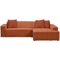 ECKSOFA in Chenille Rostfarben  - Rostfarben/Schwarz, Konventionell, Kunststoff/Textil (280/188cm) - Carryhome