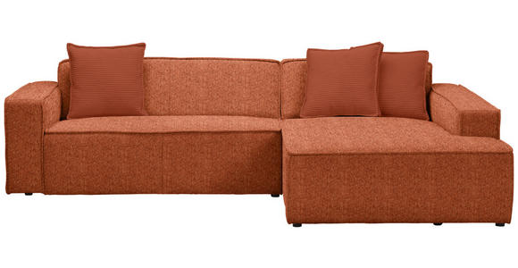 ECKSOFA in Chenille Rostfarben  - Rostfarben/Schwarz, KONVENTIONELL, Kunststoff/Textil (280/188cm) - Carryhome