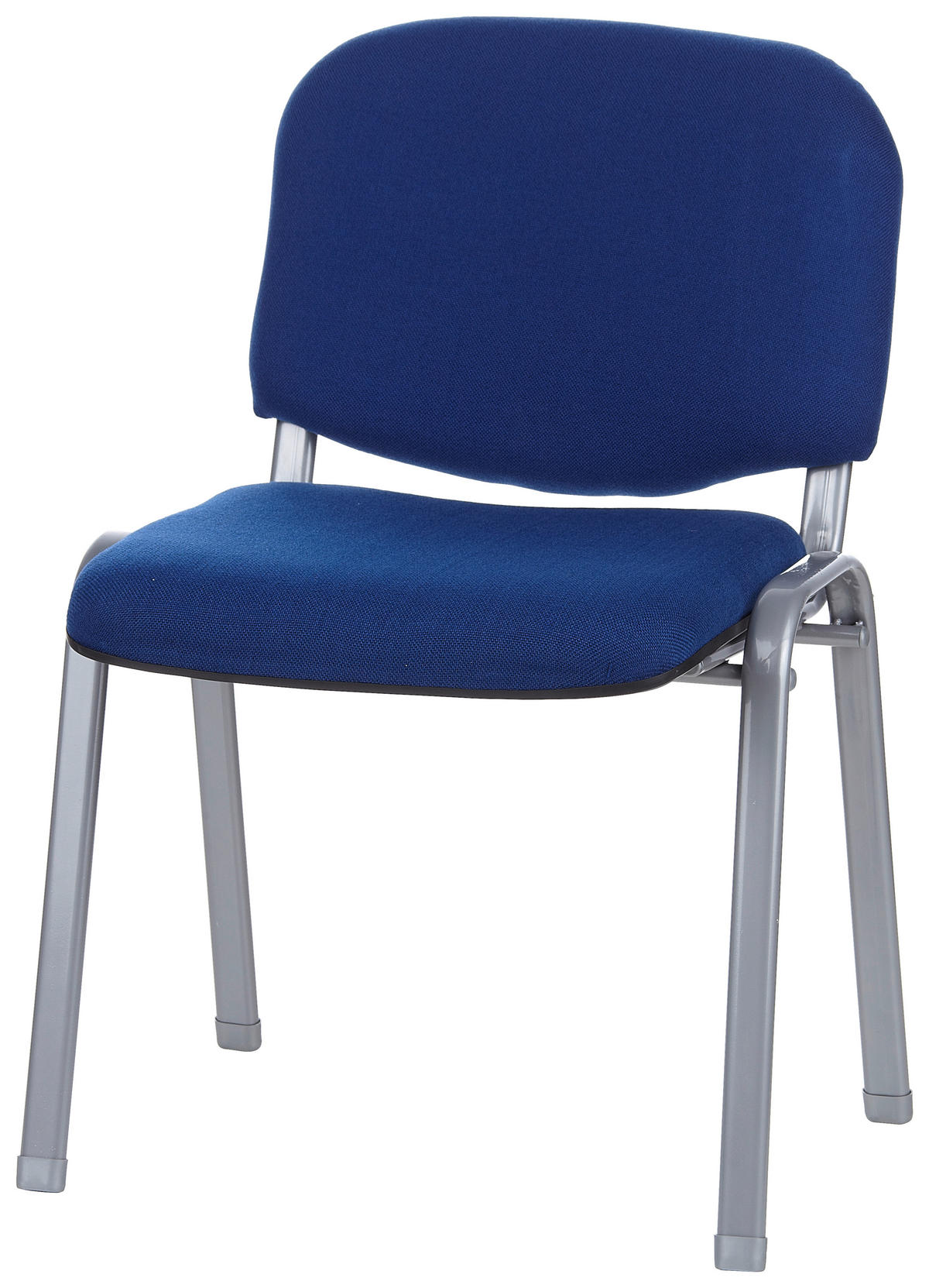 BESUCHERSTUHL  in Flachgewebe Blau  - Blau/Silberfarben, Basics, Textil/Metall (58/84/48cm) - MID.YOU