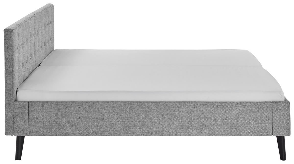 POLSTERBETT Grau 180/200 cm  - Schwarz/Grau, Basics, Holz/Textil (180/200cm) - Boxxx