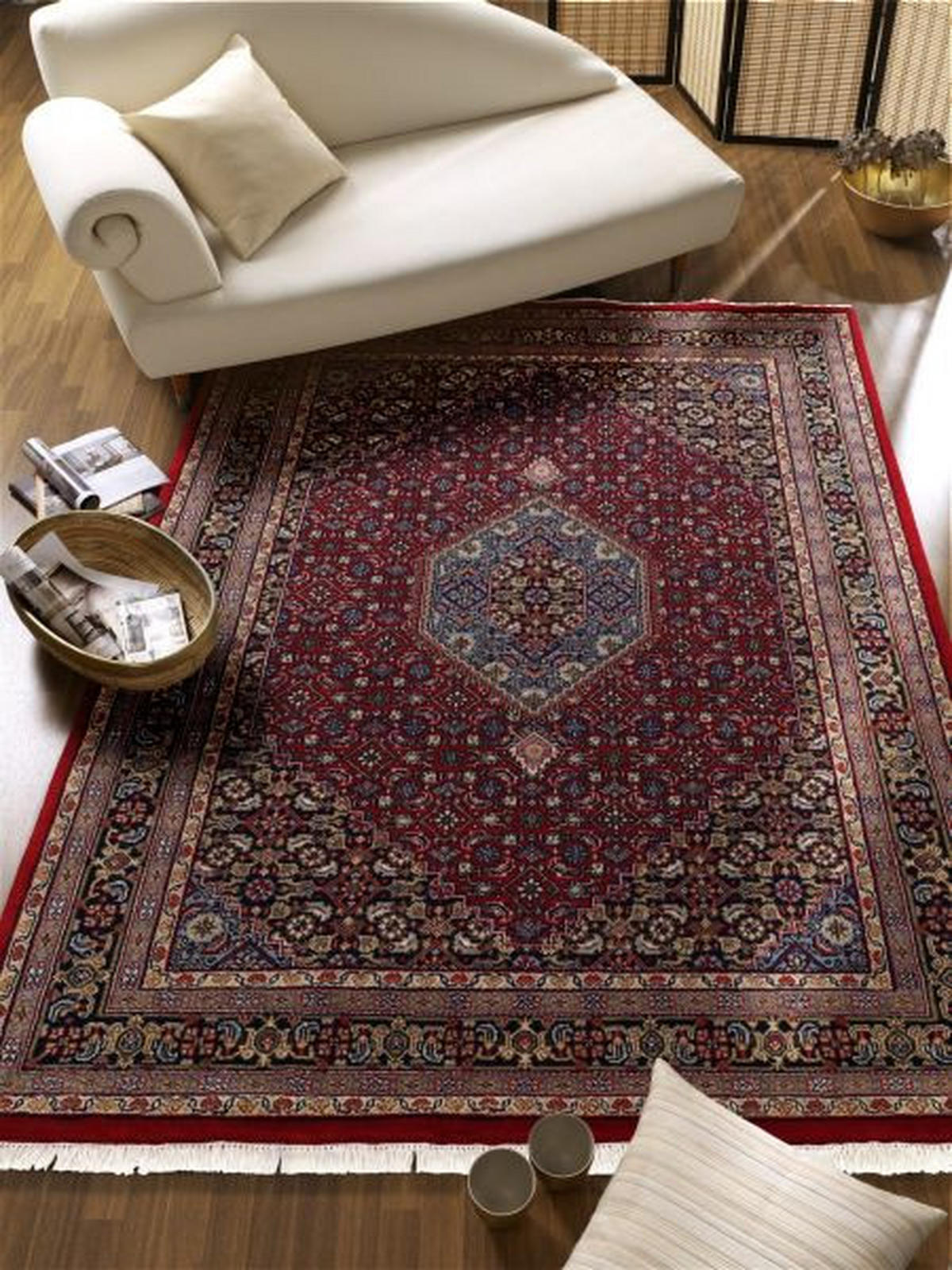 CAZARIS Orientteppich rechteckig 60x90 cm Blau/Rot