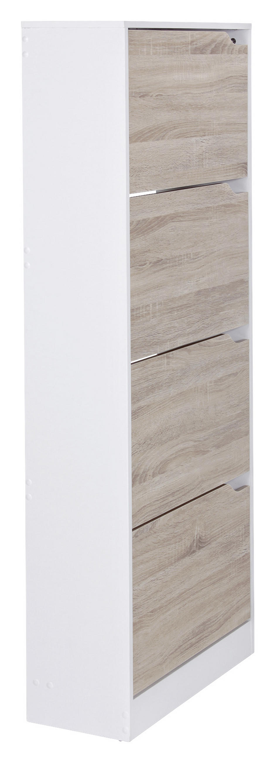 VÝKLOPNÁ SKRINKA NA TOPÁNKY, biela, dub sonoma, 60/150/24 cm - biela/dub sonoma, Konventionell, kompozitné drevo (60/150/24cm) - MID.YOU