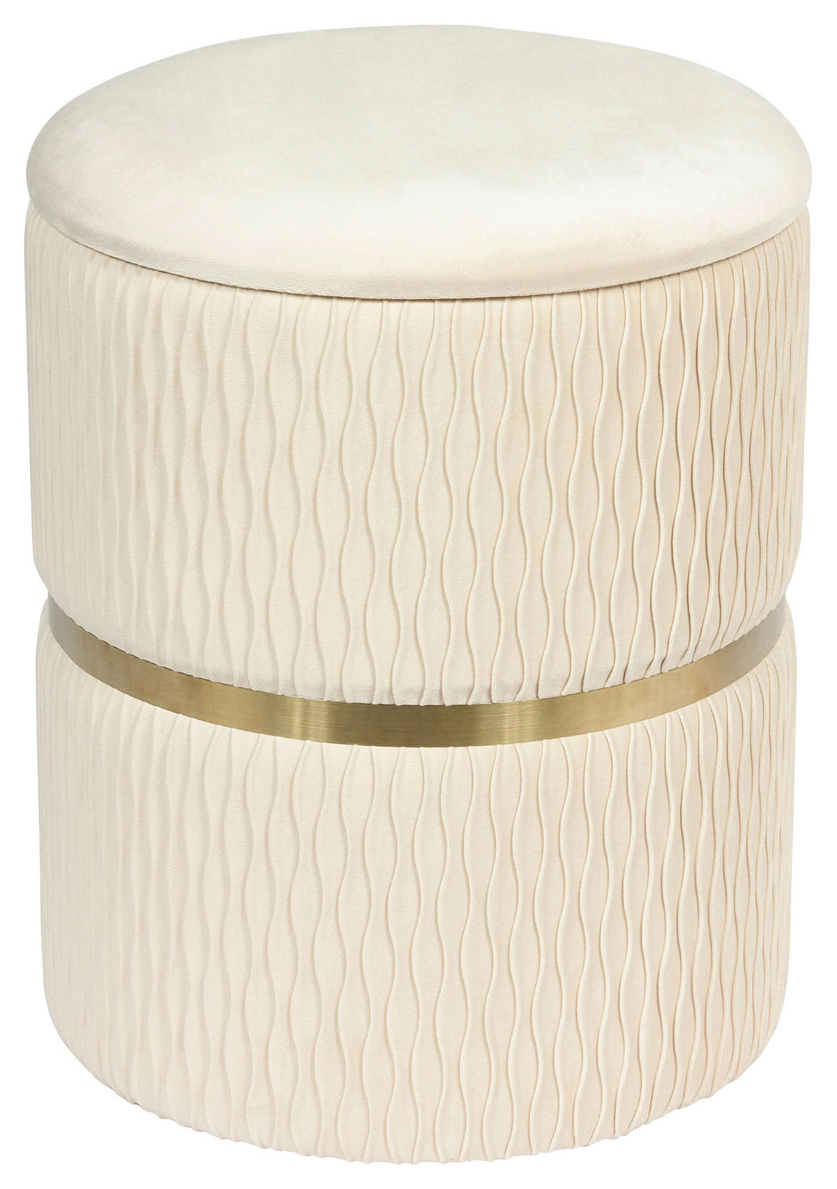 HOCKERSET in Creme, Goldfarben  - Goldfarben/Creme, Design, Kunststoff/Textil (31,5/36/38/44/31,5/36cm) - Kayoom