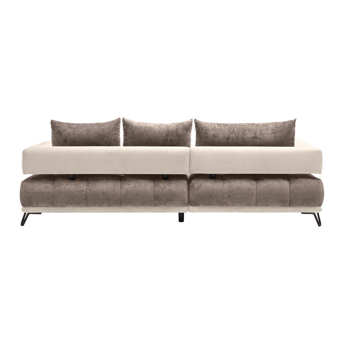 HÖRNSOFFA i cappuccino  - cappuccino/svart, Modern, metall/textil (184/262cm) - MID.YOU