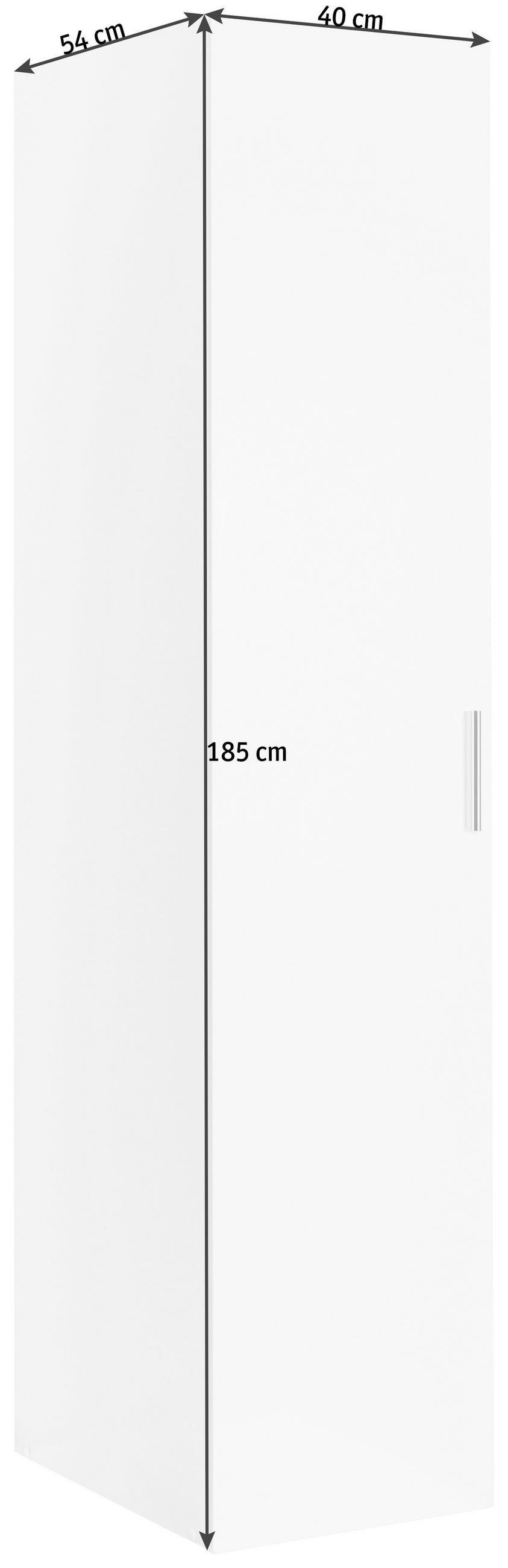 SKŘÍŇ NA ODĚV, bílá, barvy dubu, 40/185/54 cm - bílá/barvy dubu, Design, kompozitní dřevo/plast (40/185/54cm) - Xora