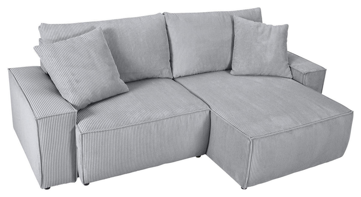 HÖRNSOFFA i manchester ljusgrå  - ljusgrå/svart, Klassisk, textil/plast (250/153cm) - MID.YOU