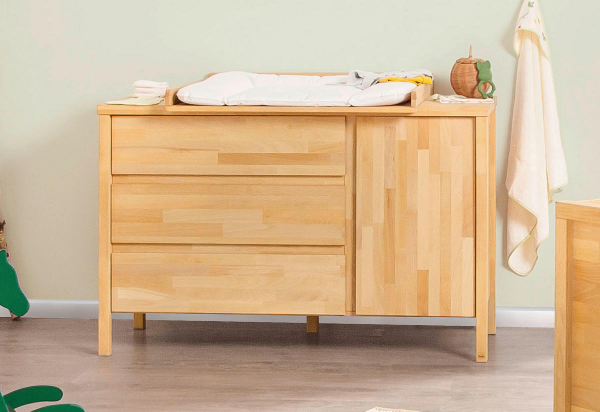 WICKELKOMMODE ENNO Buchefarben  - Buchefarben, Natur, Holz (141/100/76cm) - Pinolino
