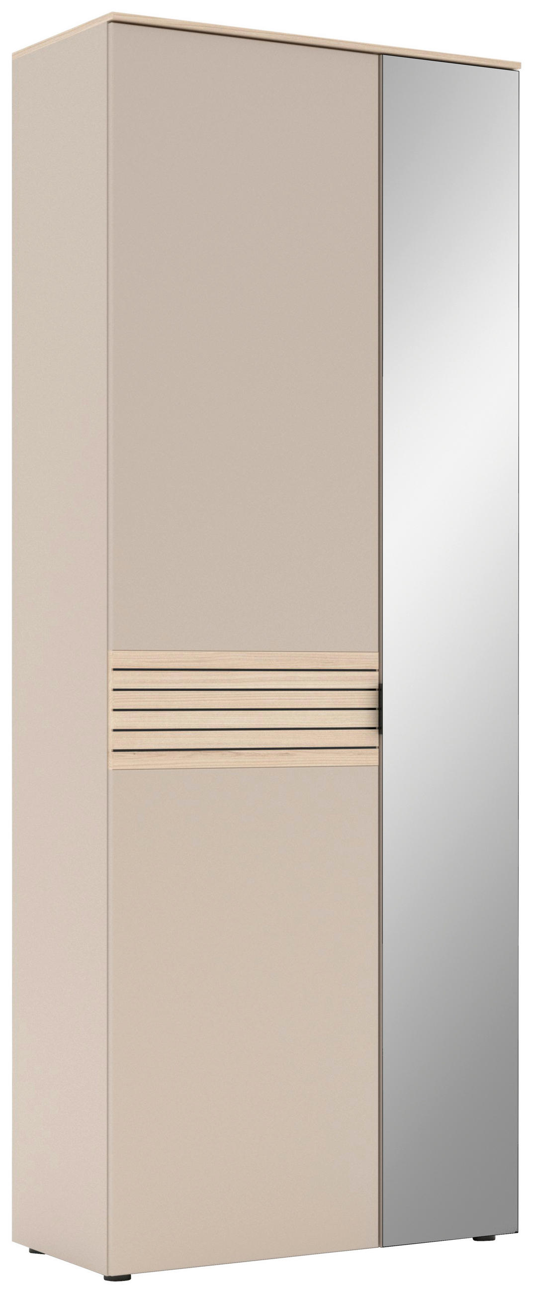 GARDEROBENSCHRANK  in 78/202/38 cm  - Kaschmir/Eichefarben, Design, Glas/Holzwerkstoff (78/202/38cm) - Xora
