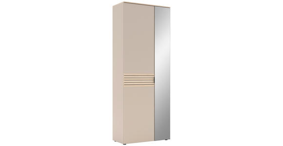 GARDEROBENSCHRANK in 78/202/38 cm - Kaschmir/Eichefarben, Design, Glas/Holzwerkstoff (78/202/38cm) - Xora